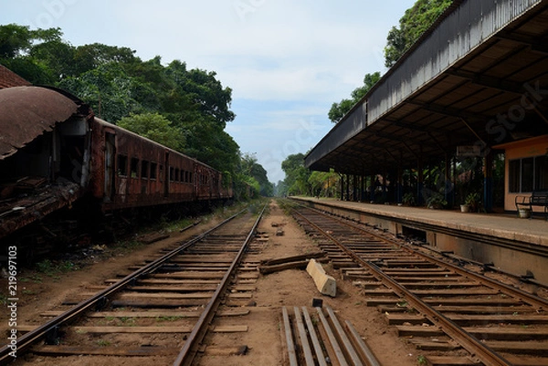 Obraz abandoned railway, Sri Lanka