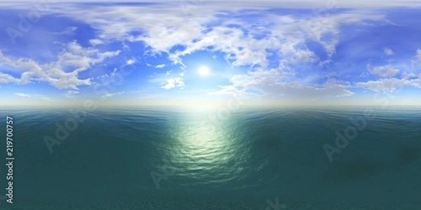 Obraz panorama of sea sunset. Environment map. HDRI . equidistant projection. Spherical panorama. landscape. 3d rendering
