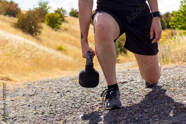 Fototapeta Training mit Kettlebell