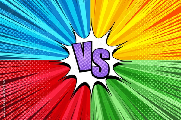 Obraz Comic duel bright explosive concept