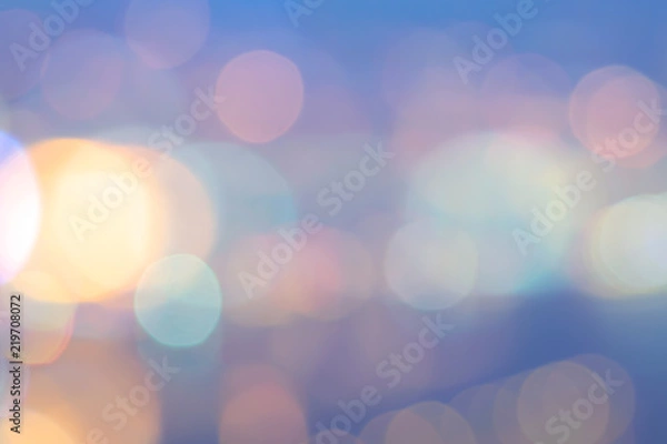 Fototapeta Abstract background selective focus bokeh lights of Holiday Christmas New Year