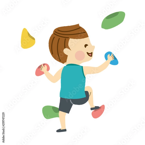 Obraz ボルダリングをする男性