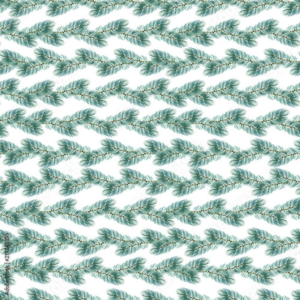 Fototapeta New Year seamless patterns, painted in hand-made water-colors, New Year's attributes and toys, New Year's atmosphere of fun, suitable for printing, truly seamless, of high quality, drawn in a realisti