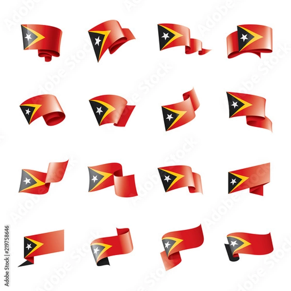 Obraz east timor flag, vector illustration on a white background