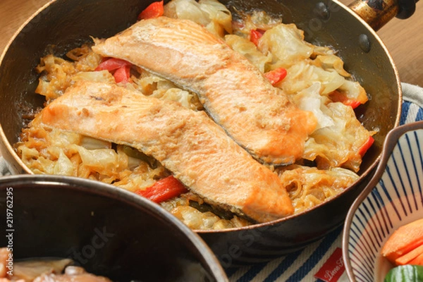 Fototapeta 鮭のちゃんちゃん焼き