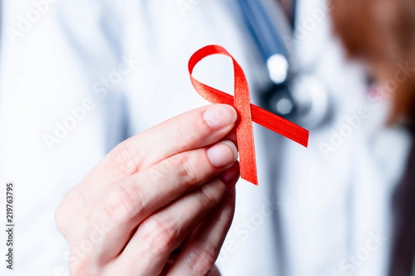 Obraz AID, HIV red ribbon