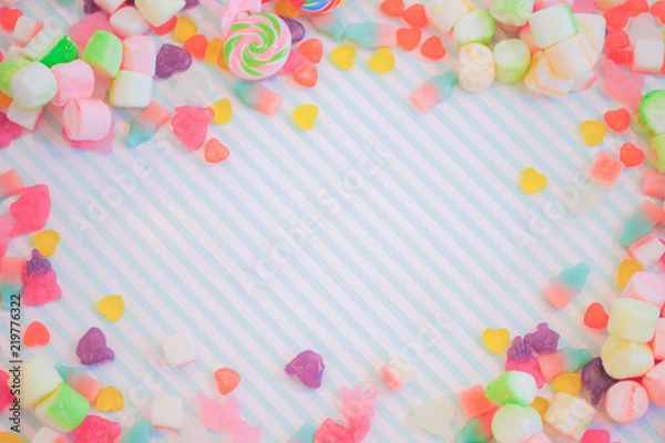 Obraz グミ　キャンディー　スイーツ　ロリポップ　カラフル　パステル　ゆめかわいい　女子