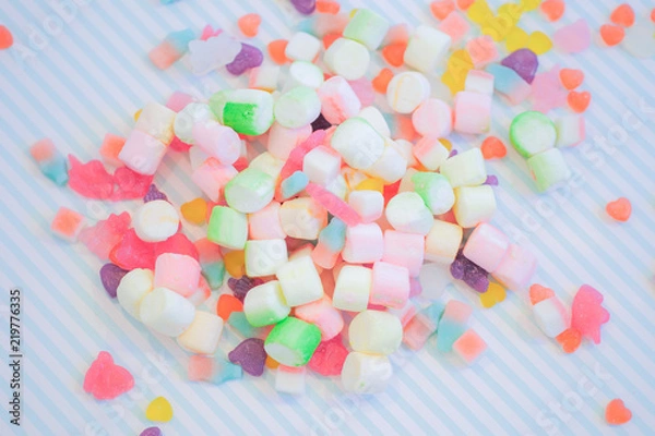 Obraz グミ　キャンディー　スイーツ　ロリポップ　カラフル　パステル　ゆめかわいい　女子