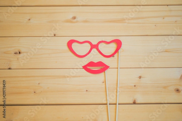 Obraz ひげ　スティック　口　めがね　アート