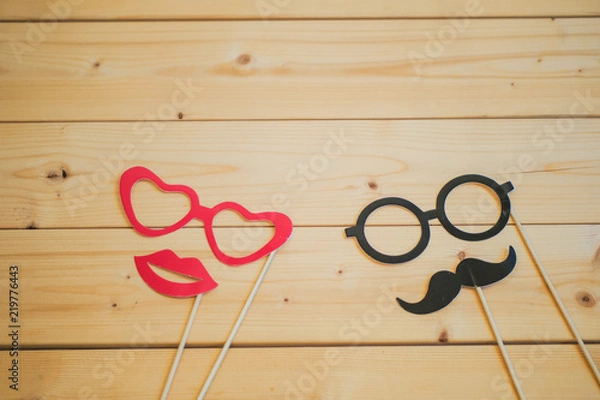 Obraz ひげ　スティック　口　めがね　アート