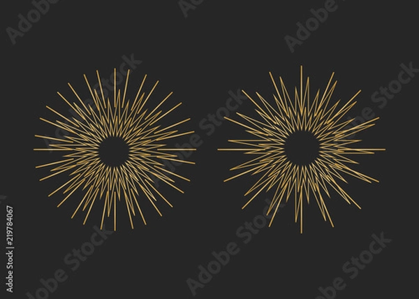 Fototapeta Icon sparkle line. Bright firework, decoration twinkle, shiny flash