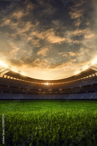 Obraz 3d render emptry stadium evening