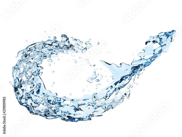 Obraz Plusk czystej wody na białym tle
