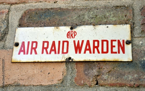 Obraz Air Raid Warden Sign