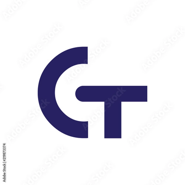 Obraz ct initial letter logo icon vector