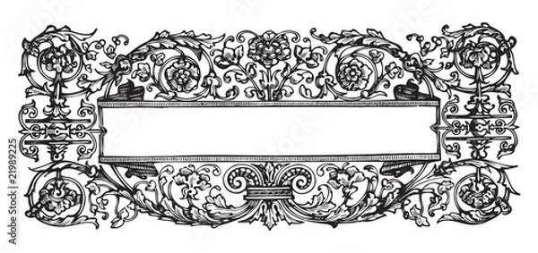 Obraz antique frame engraving (vector)