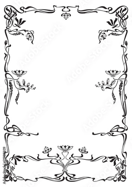 Obraz antique frame engraving (vector)