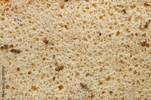 Obraz Macro texture of rustic simple rye bread with cumin seeds
