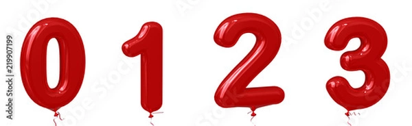 Fototapeta red balloon text 3d render