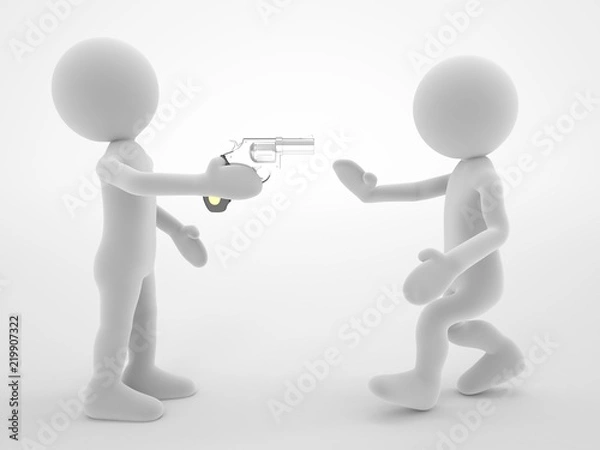 Obraz 3d person with a gun