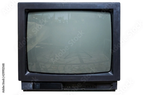 Obraz Stary telewizor na białym tle