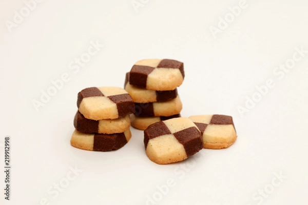 Fototapeta チョコレート バター クッキー ビスケット 白背景