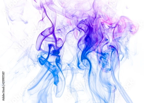 Obraz Colored smoke on white background