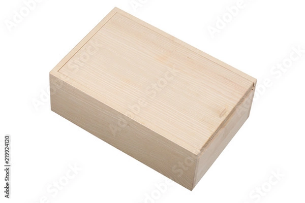 Fototapeta wood wine box isolated on white background with clipping path