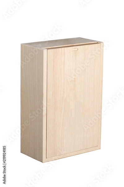 Obraz wood wine box isolated on white background with clipping path