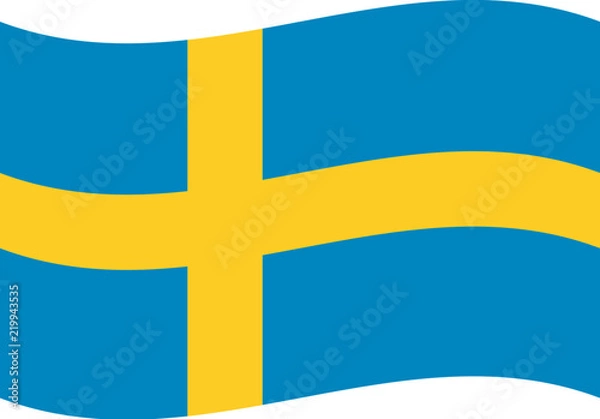 Fototapeta flag  sweden  on gray background vector illustration flat