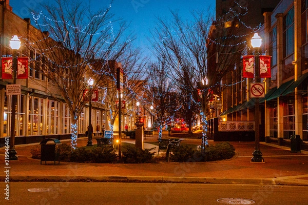 Obraz Downtown Kalamazoo Michigan on a winter evening