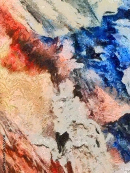 Fototapeta Abstract background, Grunge texture. Oil painting. Art pattern. Chaotic dry paint brush strokes. Simple textured backdrop. Impressionism style. Print design. Graphic product. Digital drawing. 