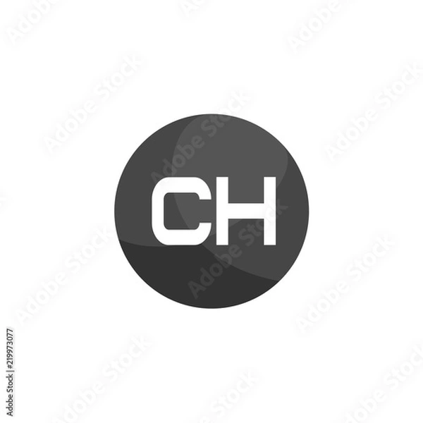 Fototapeta Initial Letter CH Logo Template Design