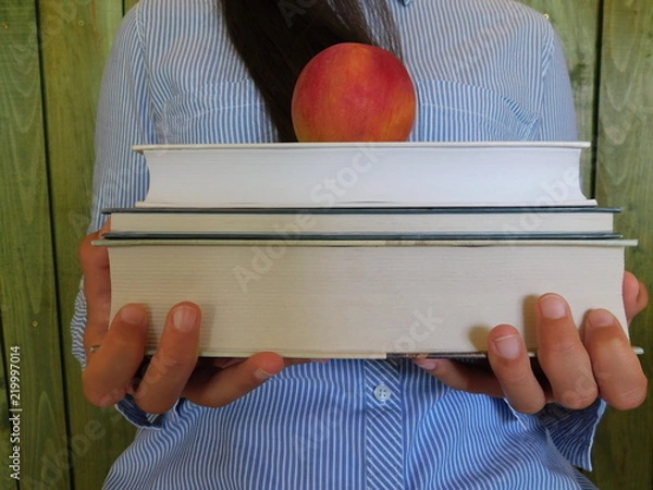 Obraz book, education, apple, school