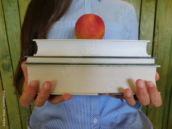 Obraz apple, book, education, school