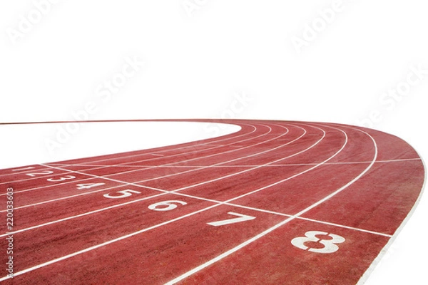 Fototapeta Running race track background with white copy space