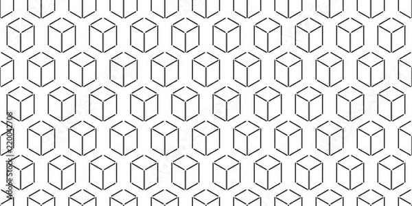 Fototapeta 3D geometric background. Seamless pattern.Vector. 3D幾何学パターン