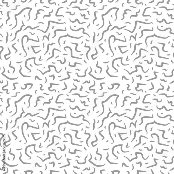 Fototapeta Black and White Seamless Lines Pattern. Abstract Freehand Background Design, Vector illustration