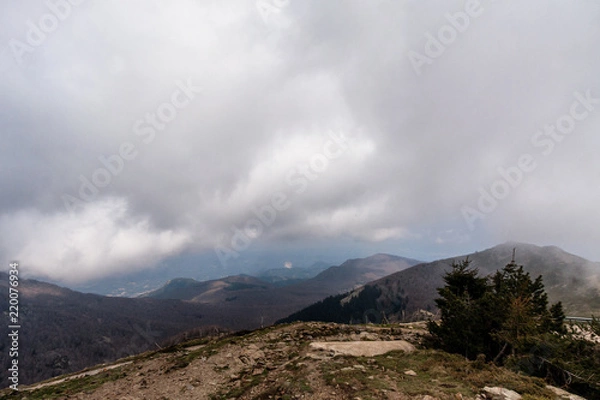 Fototapeta View of National Park of Montseny, Catalonia, from the top
