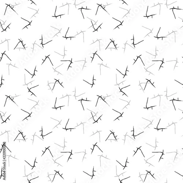 Fototapeta Elegant black seamless pattern with chaotic cracks in black, grey and white colors