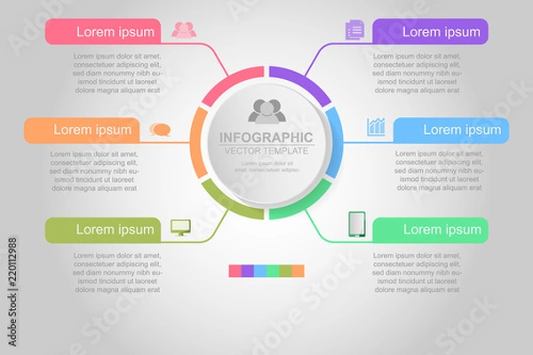 Obraz Timeline infographics design vector and marketing icons can be used for workflow layout, diagram, annual report, web design. Business concept with many options, steps or processes