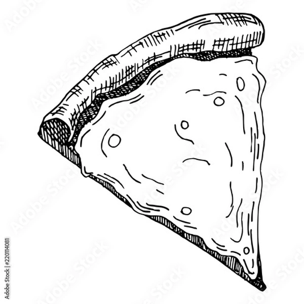 Obraz hand drawn illustration of piece of pizza