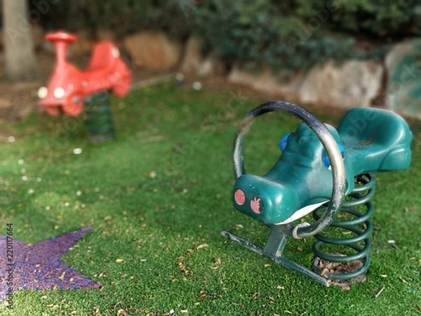 Obraz Playground spring car and crocodile