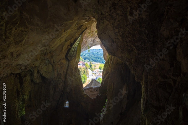 Obraz View from Medieval Predjama Castle in Postojna Cave, Slovenia