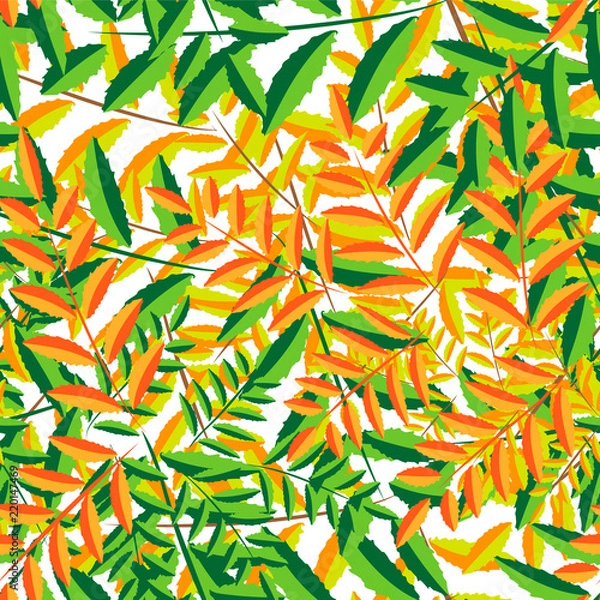 Obraz falling leaves in seamless pattern