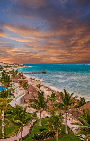 Fototapeta Walkway Along Tropical Beach