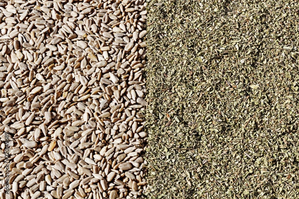 Obraz Sunflower seed and oregano