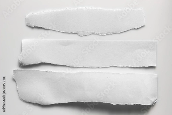 Obraz white torn paper on gray background. collection paper rip