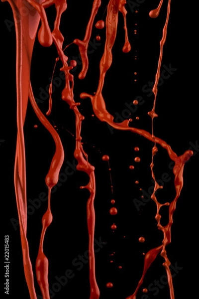 Obraz Blood splashing on black