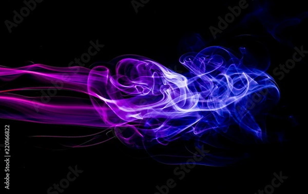 Fototapeta Colored smoke on black background